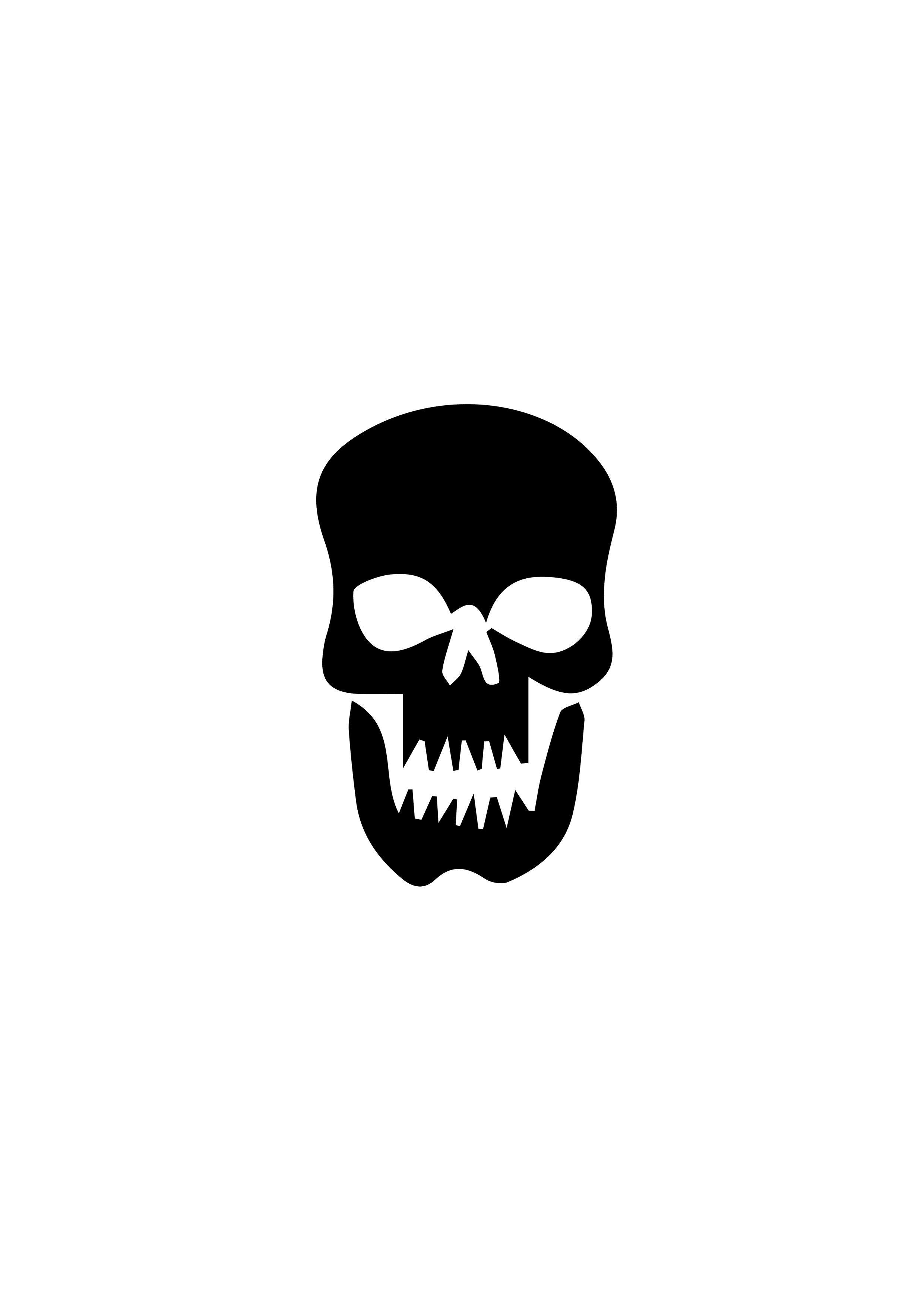 Doodshoofd skelet skull stencil Ateljee G Kindergrime Glittertattoos Workshop Webshop uit Dendermonde
